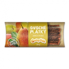 Plátky ovocné jablko hruška bez cukru bezgluténové 20g